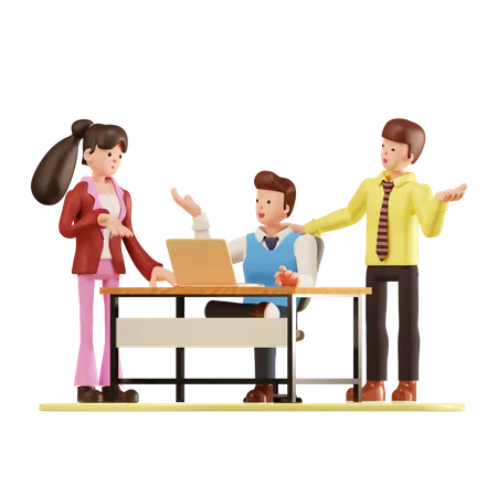 Teamwork  3D Illustration