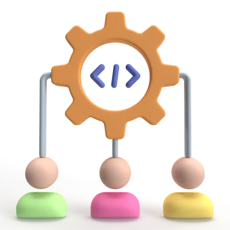 Teamwork Code  3D Icon