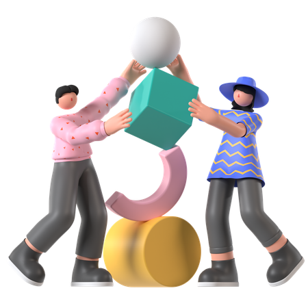 Teamwork Development  3D Illustration