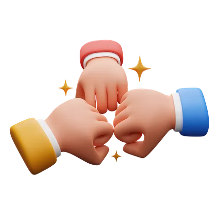 Teamwork hand gesture  3D Icon