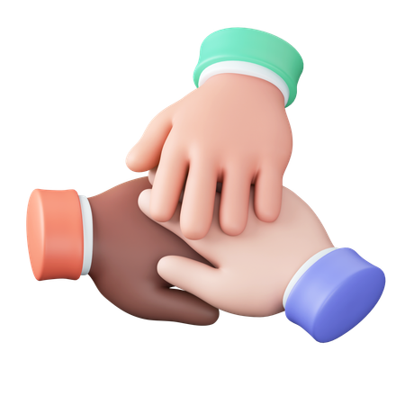 Teamwork hand gesture  3D Icon