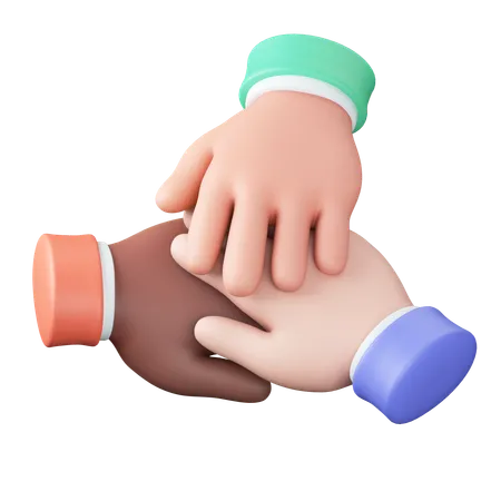 Teamwork hand gesture  3D Icon