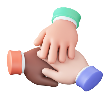 Teamwork hand gesture  3D Icon