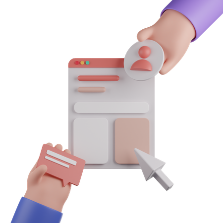 Teamwork hand gesture  3D Icon