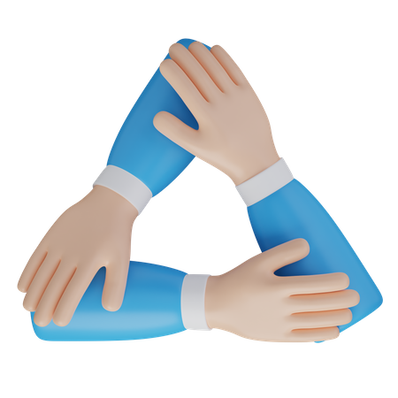 Teamwork Hand Gesture  3D Icon