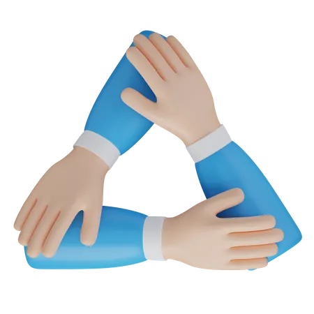 Teamwork Hand Gesture 3 D 3D Icon