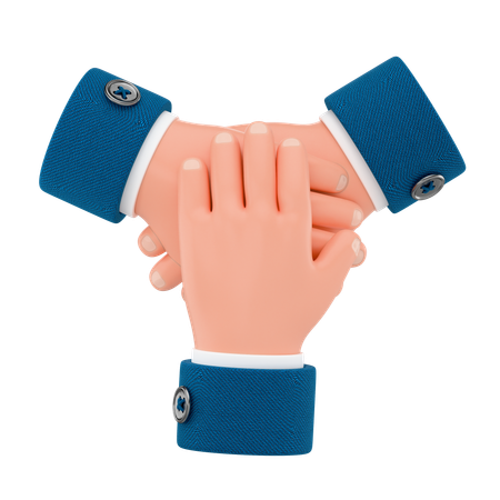 Teamwork Hands Stack  3D Icon