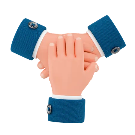 Teamwork Hands Stack  3D Icon