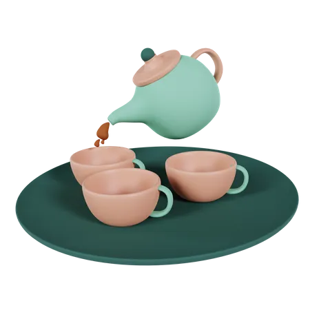 Teapot and cup  3D Icon