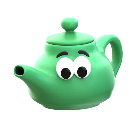 3 D Rendering Cartoon Icon Cooking Tool Series Teapot 3D Icon