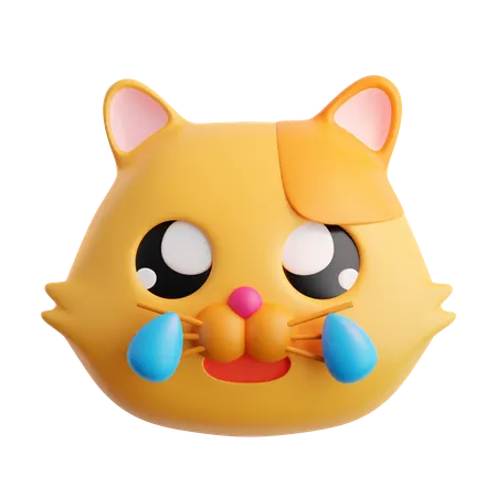 Tear Of Joy Cat Emoji  3D Icon