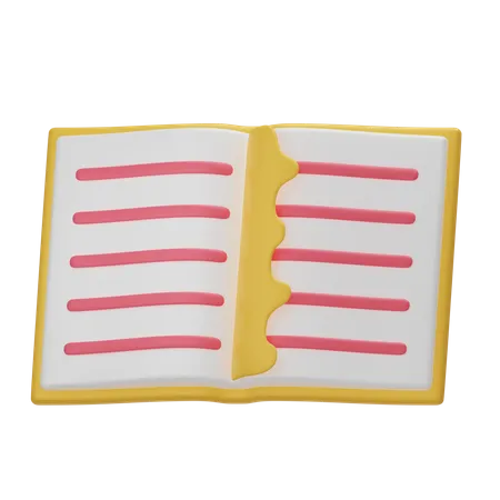 Teared Book  3D Icon