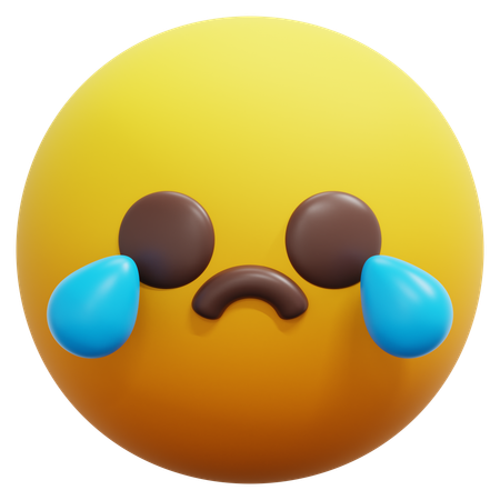 Tearful Sad Face Emoji  3D Icon