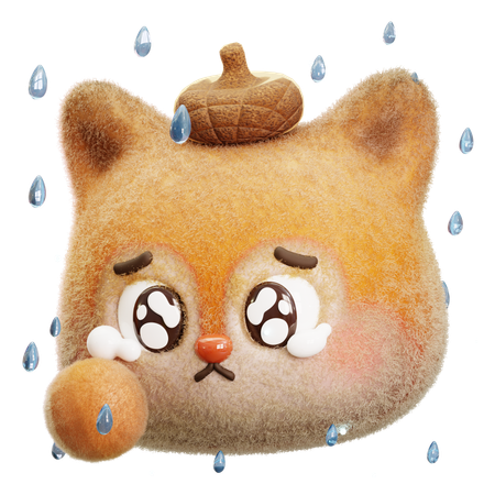 Tearful Squirrel  3D Icon