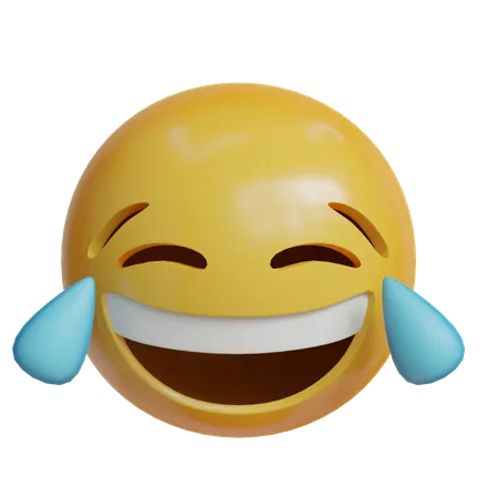 Tearjoy emoji with water in head laugh  3D Icon