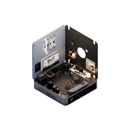 Tech Workspace  3D Icon