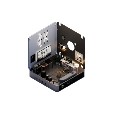 Tech Workspace  3D Icon