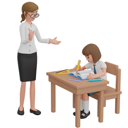 Techer Explains To Student  3D Icon