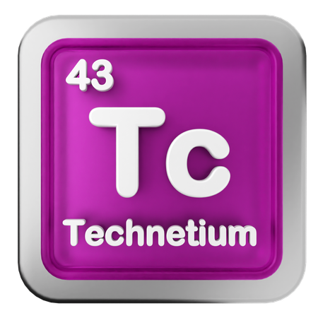 Technetium-Periodensystem  3D Icon