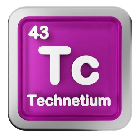 Technetium-Periodensystem  3D Icon