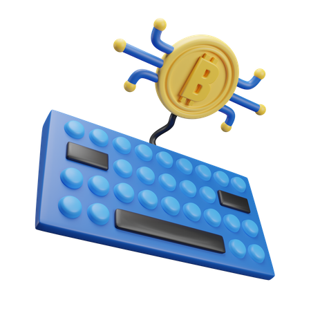 Teclado bitcoin  3D Icon