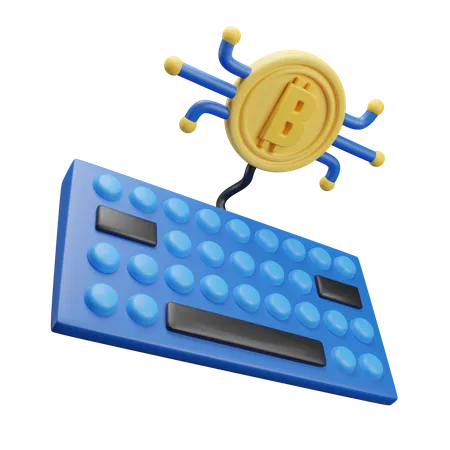 Teclado bitcoin  3D Icon