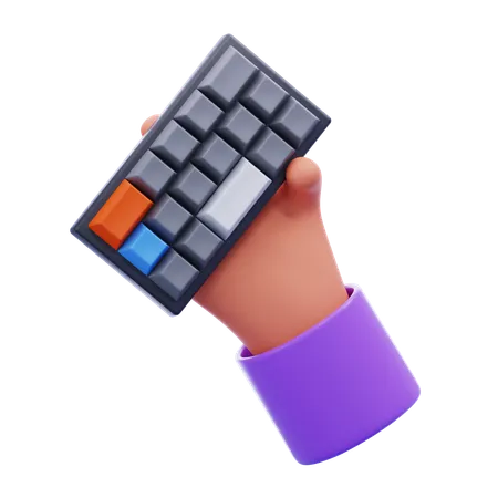 Mão segurando o teclado  3D Icon