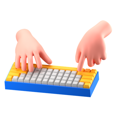 Mão segurando o teclado  3D Icon
