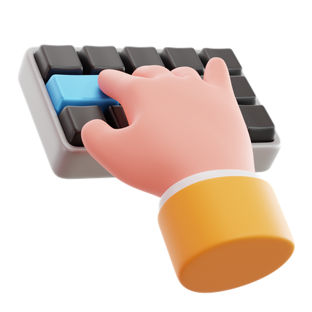 Teclado digitando gesto com a mão  3D Icon