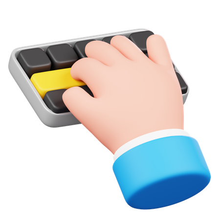 Teclado digitando gesto com a mão  3D Icon