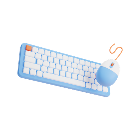 Teclado e mouse  3D Illustration