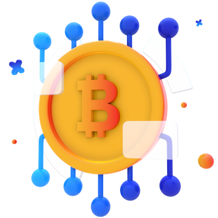 Tecnología Bitcoin  3D Icon