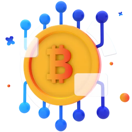 Tecnología Bitcoin  3D Icon