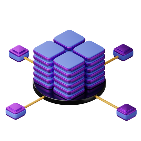 Tecnología de cadena de bloques  3D Icon