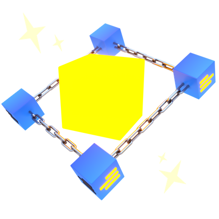 Tecnologia Blockchain  3D Icon