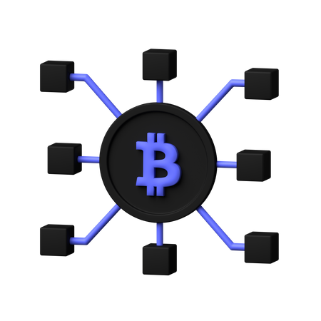 Tecnologia Blockchain  3D Icon