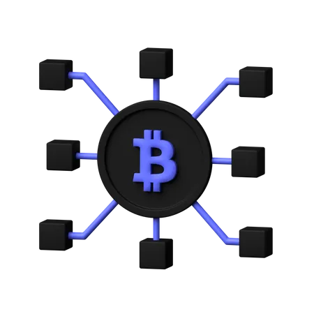 Tecnologia Blockchain  3D Icon