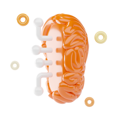 Tecnología cerebral  3D Icon