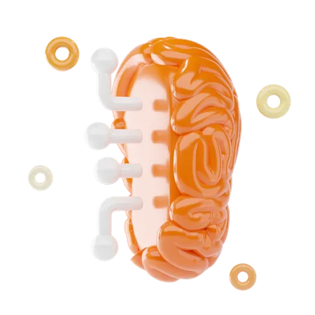 Tecnología cerebral  3D Icon