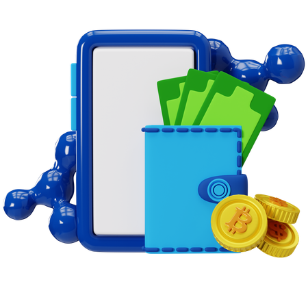 Tecnología de billetera electrónica segura basada en blockchain  3D Icon