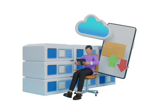 Tecnología de computación en la nube  3D Icon