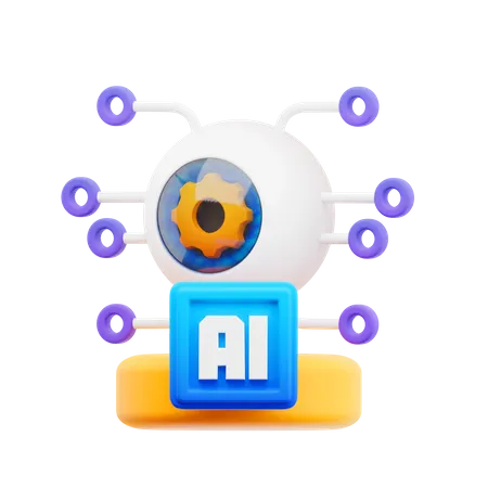 Tecnologia de inteligência artificial  3D Icon