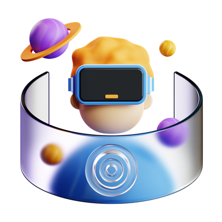 Tecnología de realidad virtual  3D Icon