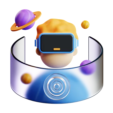 Tecnología de realidad virtual  3D Icon