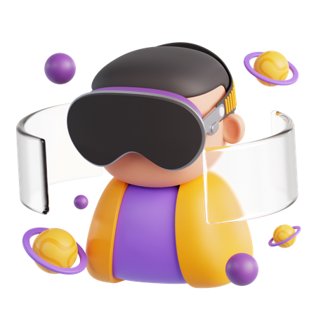 Tecnología de realidad virtual  3D Icon