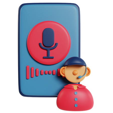 Tecnología inteligente asistente de voz  3D Icon
