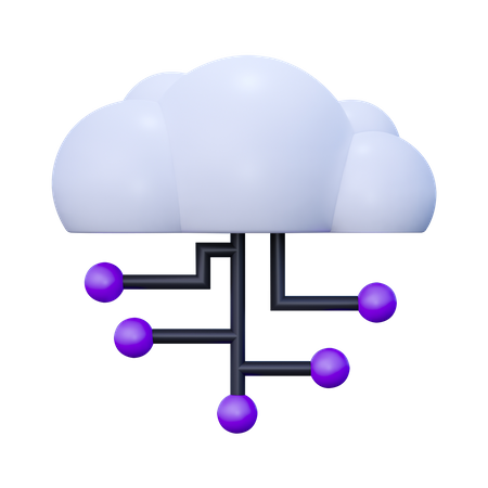 Tecnología en la nube  3D Icon