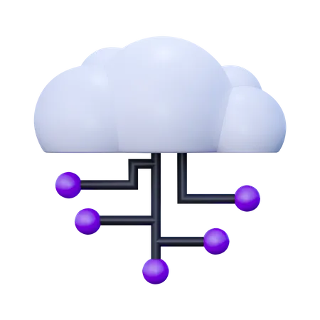 Tecnología en la nube  3D Icon