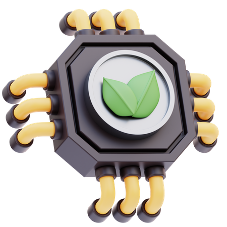 Tecnologia verde  3D Icon