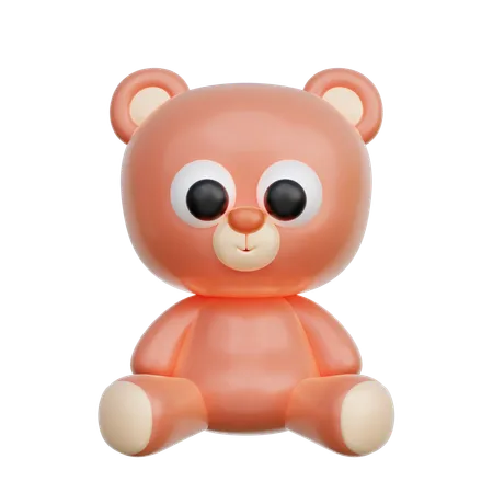 3 D Teddy Bear Cute Baby Elements 3 D Rendering 3D Icon